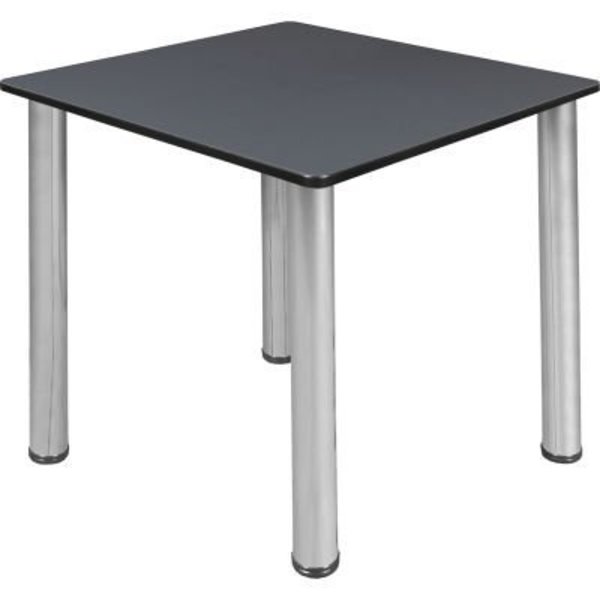 Regency Seating Regency Kee 30" Square Multipurpose Breakroom Slim Table, Grey/ Chrome TB303018GYBPCM